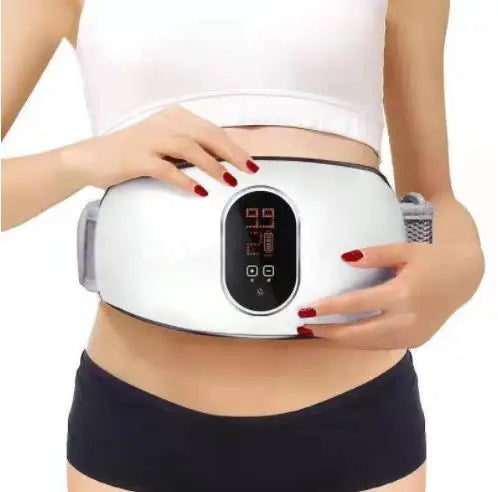White Color Electric Abdominal Massage Belt – Battery Powered Slimmer